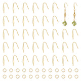 100Pcs 316 Stainless Steel Earring Hooks, Ear Wire with Vertical Loop & 100Pcs 304 Stainless Steel Open Jump Rings, Real 18K Gold Plated, 20.5x4.5mm, Hole: 1.2mm