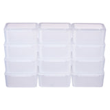 Plastic Bead Containers, Cube, Clear, 6.5x6.5x3cm, 12pcs, Carton: 20x15x10cm