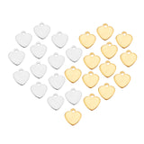 200Pcs 2 Colors 201 Stainless Steel Charms, Laser Cut, Stamping Blank Tag, Heart, Golden & Stainless Steel Color, 10x10x0.8mm, Hole: 1.4mm, 100pcs/color
