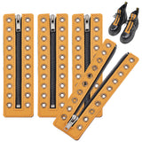 PU Leather Lace-in Boot Zipper Inserts, Tieless Shoe Laces, with Iron Findings, Camel, 17.6x5x0.35cm, Hole: 4.8mm