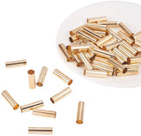 Brass Tube Beads, Light Gold, 25x8mm, Hole: 7.5mm, 50pcs/set