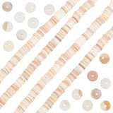 2 Strands Natural Freshwater Shell Beads Strands, Disc/Flat Round, Heishi Beads, Shell Shards, Wheat, 7~8x0.5~2.5mm, Hole: 0.8mm, about 204pcs/Strand, 15.16 inch(38.5cm)