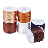 Nylon Rattail Satin Cord, Beading String, for Chinese Knotting, Jewelry Making, Mixed Color, 2mm, about 10m/roll, 6 colors, 1roll/color, 6rolls