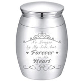 Alloy Cremation Urn Kit, with Disposable Flatware Spoons, Silver Polishing Cloth, Velvet Packing Pouches, Crown Pattern