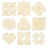 Nickel Decoration Stickers, Metal Resin Filler, Epoxy Resin & UV Resin Craft Filling Material, Religion Theme, Knot Pattern, 40x40mm, 9 style, 1pc/style, 9pcs/set