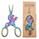 Stainless Steel Scissors, Embroidery Scissors, Sewing Scissors, Horse, Rainbow Color, 11.45x4.5x0.45cm