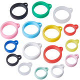 32Pcs 16 Style Silicone Pendant, for Electronic stylus & Lighter Making, Ring, Mixed Color, 29x24.5x7mm, Hole: 3mm, Inner Diameter: 8~13mm, 2pcs/style