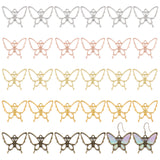 30Pcs 5 Colors Alloy Open Back Bezel Pendants, for DIY UV Resin, Epoxy Resin, Butterfly, Mixed Color, 26x30x2.3mm, Hole: 2.2mm, 6pcs/color