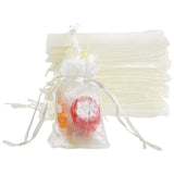 100Pcs Organza Gift Bags with Drawstring, Jewelry Pouches, Wedding Party Christmas Favor Gift Bags, Creamy White, 7x5cm