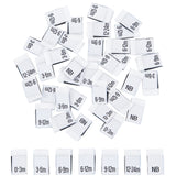 280Pcs 7 Style Neonatal Month Clothing Labels Size, Polyester Garment Accessories, Rectangle, White, 40x13x0.2mm, 40pcs/style