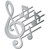 Iron Hanging Decors, Metal Art Wall Decoration, Musical Note, for Living Room, Home, Office, Garden, Kitchen, Hotel, Balcony, with Wall Anchor & Screw, Silver Color Plated, 300x250x1mm