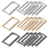 15Pcs 3 Colors Alloy Buckles, Garment Accessories, Rectangle, Mixed Color, 17.5x31x2mm, 5pcs/color