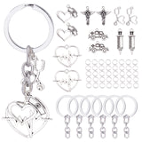 DIY Medical Theme Keychain Making Kit, Including Heart Beat & Ambulance & Echometer & Injector & Nurse Cap Alloy Pendants & Split Key Rings, Iron Split Rings, Antique Silver & Platinum, 160pcs/box