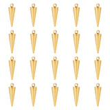 20Pcs 304 Stainless Steel Pendants, Spike/Cone, Golden, 18x5mm, Hole: 2mm