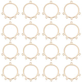 16Pcs Brass Chandelier Component Links, Ring, Real 18K Gold Plated, 25.5x23.5~24x1mm, Hole: 1.2mm
