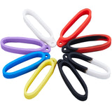 32Pcs 8 Colors Silicone Pendant, Oval, Mixed Color, 46x14x8mm, Hole: 2mm, Inner Diameter: 36x10mm, 4pcs/color