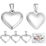 304 Stainless Steel Pendants, Heart, Stainless Steel Color, 19.5x20x5.5mm, Hole: 10x4.5mm, 10pcs/box