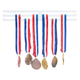Rectangle Iron Medal Holder, Medals Display Hanger Rack, Medal Holder Frame, White, 35x5x0.2cm