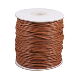 Waxed Cotton Thread Cords, Brown, 1.5mm, about 100yards/roll