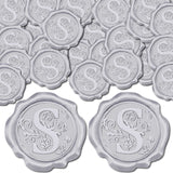 Adhesive Wax Seal Stickers, Envelope Seal Decoration, For Craft Scrapbook DIY Gift, Silver Color, Letter S, 30mm, 100pcs/box