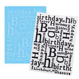 Plastic Embossing Folders, Concave-Convex Embossing Stencils, for Handcraft Photo Album Decoration, Birthday, Word, 148x105x3mm