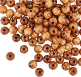 120Pcs Round Natural Wood Beads, Round, BurlyWood, 6x5mm, Hole: 2mm