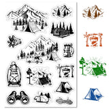 Custom PVC Plastic Clear Stamps, for DIY Scrapbooking, Photo Album Decorative, Cards Making, Stamp Sheets, Film Frame, Mountain, 160x110x3mm