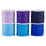 6 Rolls 6 Colors Braided Nylon Thread, Chinese Knotting Cord Beading Cord for Beading Jewelry Making, Mixed Color, 0.8mm, about 100 yards/roll, 1 roll/color