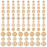 120Pcs 12 Styles Alloy Spacer Beads, Long-Lasting Plated, Round, Real 14K Gold Plated, 4~8mm, 10pcs/style