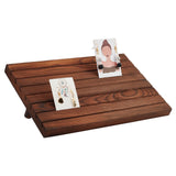 7-Slot Wooden Place Card Display Stands, for Postcards, Earring Display Cards Holder, Dyed & Heated, Rectangle, Sienna, 29x19x2cm, about 3pcs/set