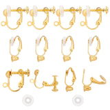 12Pcs 2 Style Clip-on Earring Findings, with 12Pcs TPE Plastic Pads, Golden, 17~19x6~13.5x5~9mm, Hole: 1~1.2mm, 6Pcs/style