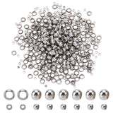 600Pcs 2 Style 304 Stainless Steel Spacer Beads, Rondelle, Stainless Steel Color, 1.5~3x0.8~2mm, Hole: 0.8~2mm, 300pcs/style