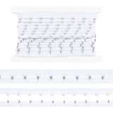 1 Rows 1 Hooks Polyester Bra Iron Clasps, Elastic Bra Band Extenders Intimates Accessories, White, 28x1.5~4mm, 3 yards/card