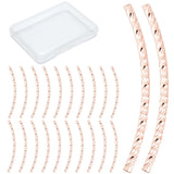 80Pcs Rack Plating Brass Curved Tube Beads, Cadmium Free & Lead Free, Long-Lasting Plated, Rose Gold, 30x1.5mm, Hole: 0.7mm