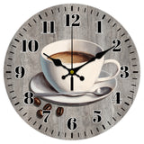 MDF Printed Wall Clock, for Home Living Room Bedroom Decoration, Flat Round, Coffee, 300mm