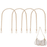 4Pcs Aluminum Curb Chain Bag Handles, with Alloy Swivel Clasps, for Bag Straps Replacement Accessories, Light Gold, 60cm