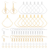 DIY Earring Making Finding Kit, Including 304 Stainless Steel Wire Fan Pendant Earrings Findings & Earring Hooks & Jump Rings, Golden & Stainless Steel Color, 240Pcs/box