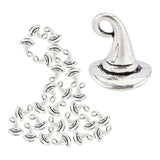 Tibetan Style Alloy Charms, Cadmium Free & Lead Free, Witch Hat Charms, Antique Silver, 11x11mm, Hole: 2mm, 60pcs