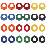 12Pcs 2 Style Acrylic Pendants, Imitation Woven Rattan Pattern, Mixed Shapes, Mixed Color, 46.5~47.5x40.5~46.5x4~4.5mm, Hole: 1.5mm, 6pcs/style