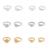 Adjustable Brass Ring Components, Pad Ring Findings, For Jewelry Making, Golden & Platinum & Silver Color Plated, Size 4/7, 14mm/17mm, 60pcs/box
