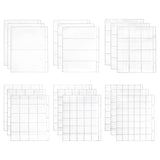 18 Sheets 6 Style Plastic Coin Stamp Collection Pages, Sleeve Page Protectors for 3-Ring Binders, Rectangle, Clear, 254~255x196~201x0.5mm, Hole: 5.5mm, Inner Diameter: 32.5~176x27~120mm, 3 sheets/style