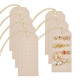 Imitation Leather Stud Earrings Organizer Holder, Portable Jewelry Earring Holder, Rectangle, Beige, 235mm