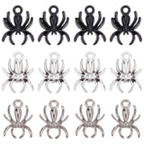 60Pcs 3 Styles Alloy Pendants, Spider, Mixed Color, 17~18.5x13~14x2.5~3mm, Hole: 1.8~2mm, 20pcs/style