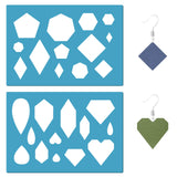 Acrylic Earring Handwork Template, Card Leather Cutting Stencils, Deep Sky Blue, Geometric Pattern, 130x90x2mm, 2pcs/set