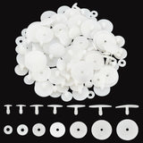 60Sets 7 Style Plastic Doll Joints, with Washers, DIY Crafts Stuffed Toy Teddy Bear Accessories, White, 60set/bag