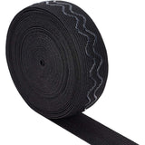 Polyester Non-Slip Silicone Elastic Gripper Band, for Garment Sewing Project, Black, 30x1mm, about 8yards/roll