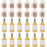 40Pcs 2 Styles Alloy Enamel Pendants, Beer & Beer Glass, Goldenrod, 19~33.5x10.5~13x1.2~1.5mm, Hole: 1.6mm, 20pcs/style