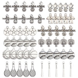 96Pcs 12 Style Tibetan Style Alloy Pendants, Ball Games Theme, Antique Silver, 16~29x9~20.7x1~5mm, Hole: 1.5~2mm, 8pcs/style