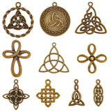 20Pcs 10 Styles Alloy Pendants, Trinity Knot Charm, Antique Bronze, 23~37x9.5~30x1.5~3.5mm, Hole: 1.8~8.5x1.5~4mm, 2pcs/style