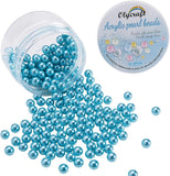 Eco-Friendly Plastic Imitation Pearl Beads, High Luster, Grade A, No Hole Beads, Round, Light Sea Green, 8mm, 200pcs/box